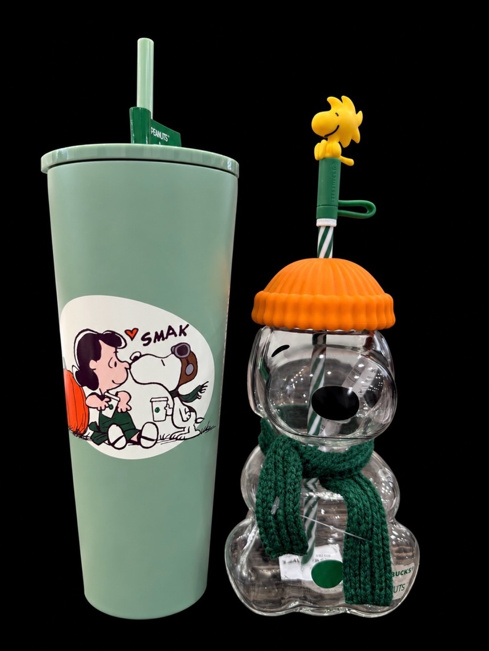 *BRAND NEW* 💚 Peanuts × Starbucks Snoopy & Woodstock Drinkware Set 💚